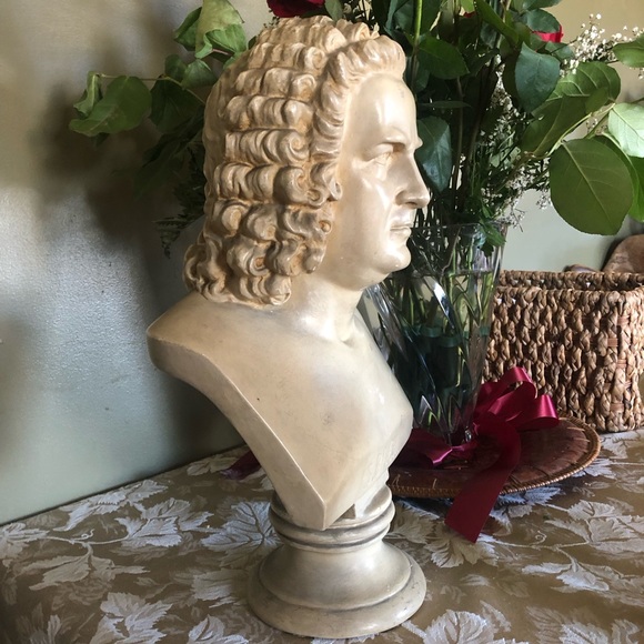 J.S. Bach outstanding antique plaster bust 18” marked Florentine art plaster Co - Picture 5 of 10